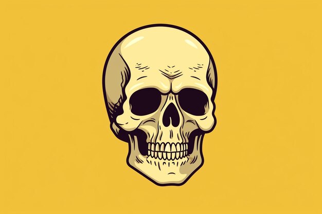 Photo cartoon skull images background and copy space