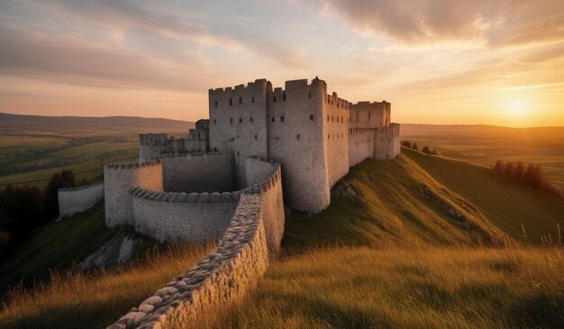 Photo a castle with a castle on the top of it