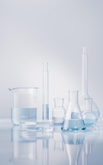 Photo chemical instruments with biotechnology concept 3d rendering 3d illustration