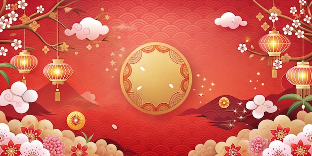 Chinese Lunar New Year Background Wallpaper Simple