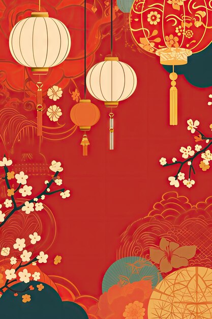 Photo chinese new year background wallpaper poster