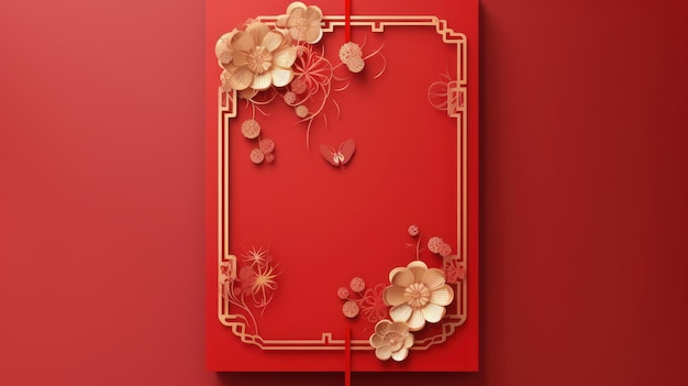 Photo chinese new year chinese new year festive gift card template with realistic 3d design elements flyers and brochures greeting cards