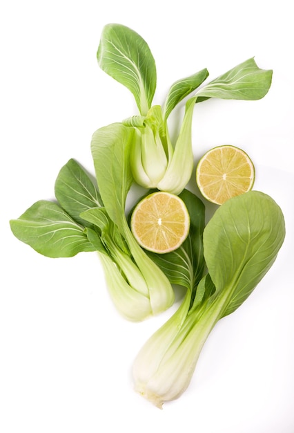 Chinese Vegetable cabbage Bok choy vegetable on white background