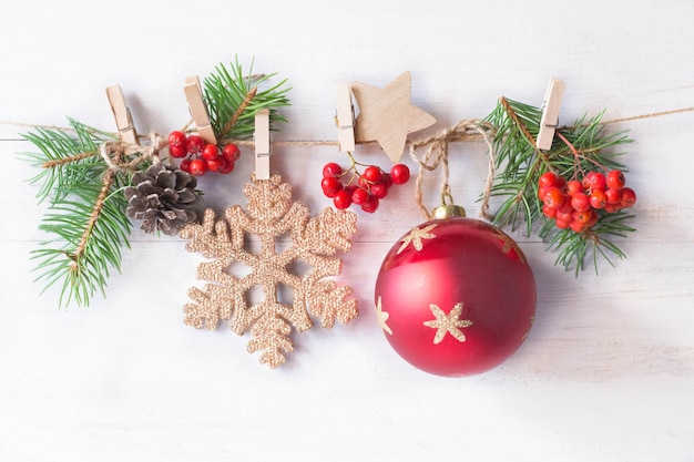 Christmas decoration on white background