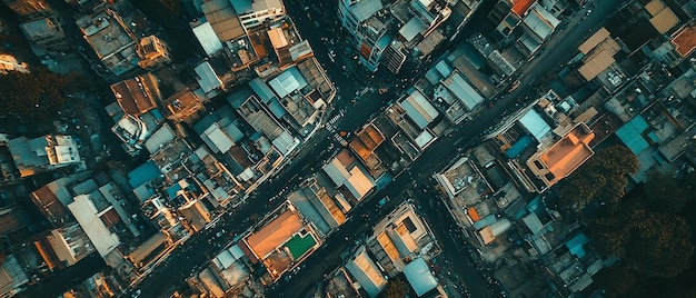 Photo cinematic drone shot of bangalore from top view