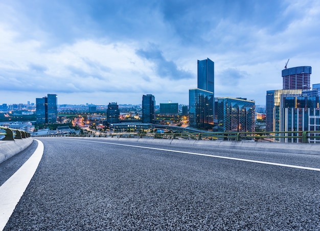 City building street scene and road surface