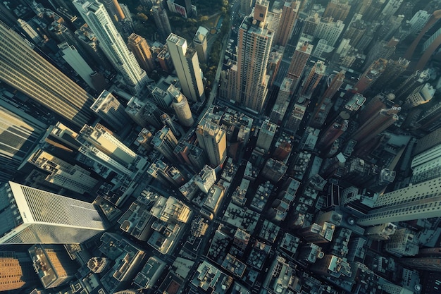 Photo cityscape of urban skyline from aerial view