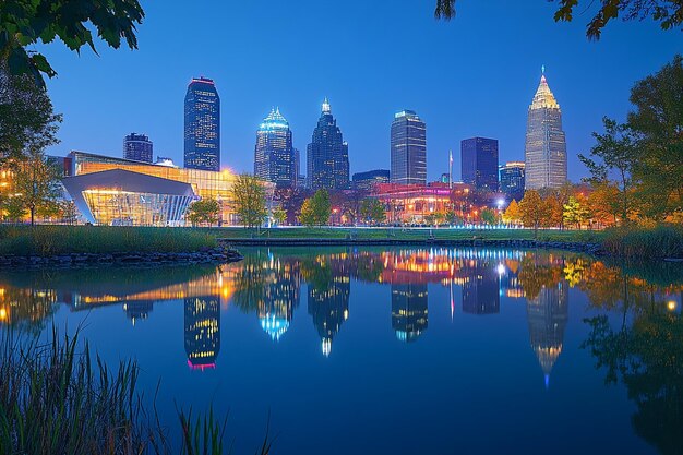 Photo cleveland ohio usa downtown city skyline