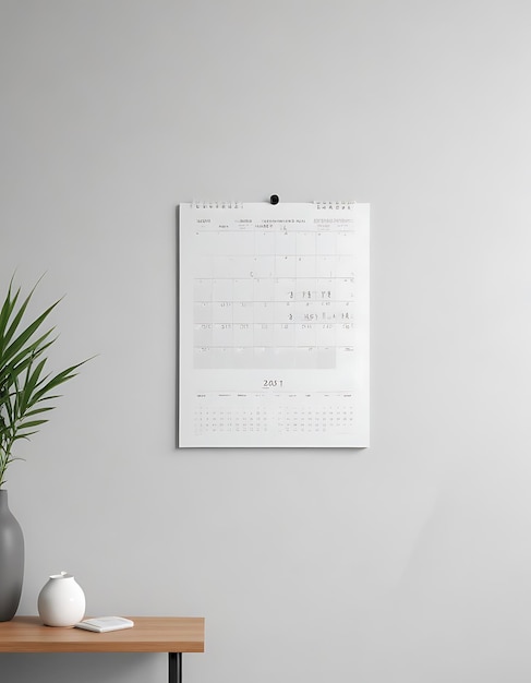 Photo close up on calendar mockup