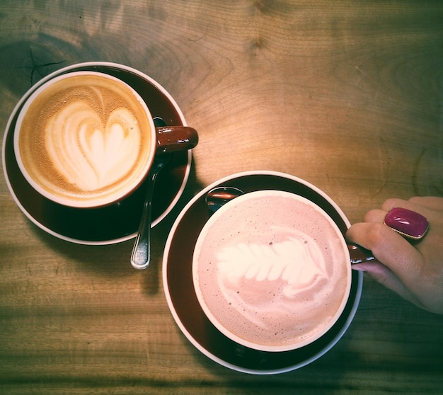 Foto primo piano della tazza di caffè