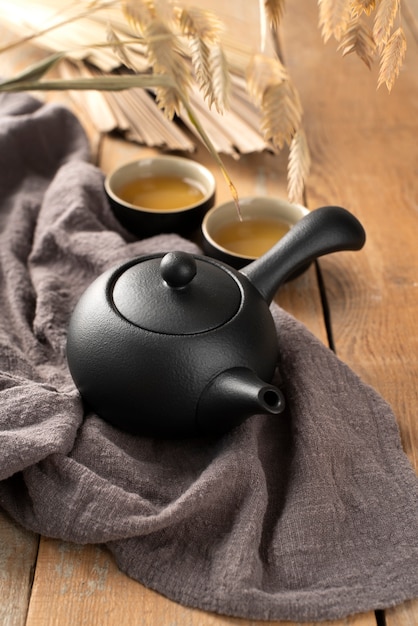 Close up on delicious tea in small bowls