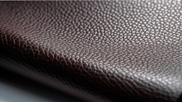 A close up of a leather bag with the word leather on it.