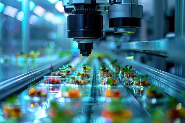 Photo a close up of a machine producing food