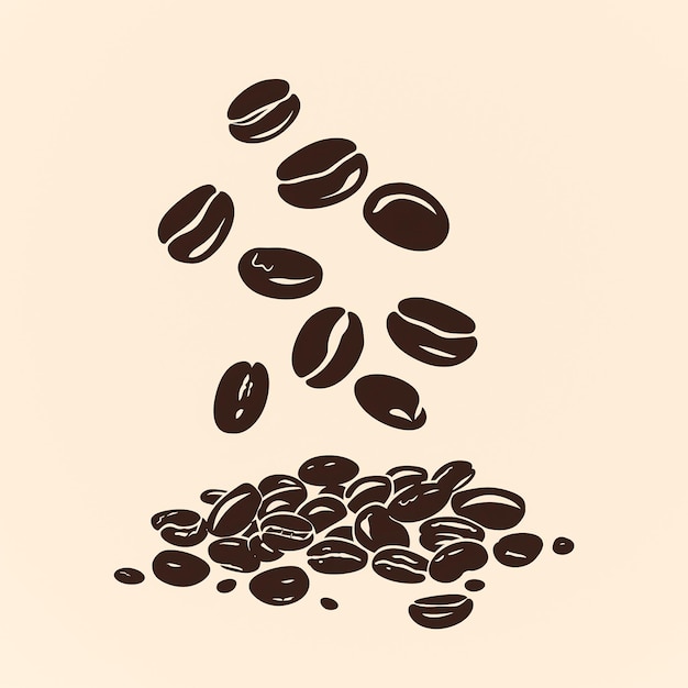 Photo a close up of a pile of coffee beans on a table