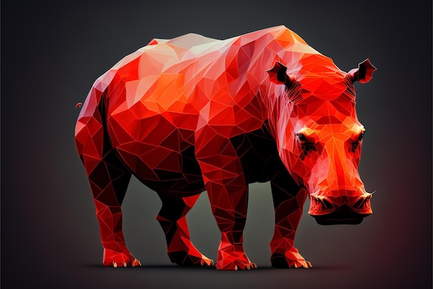 Close up of rhino generative ai