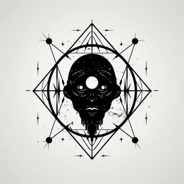 a close up of a skull with a star in the background generative ai