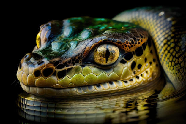 Close up of a snake and eye