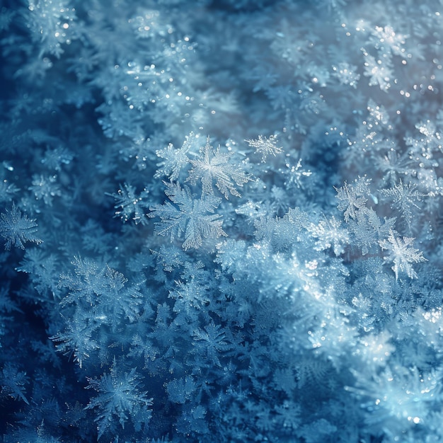 Photo close up of snow flakes on a window