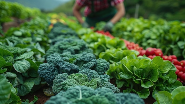 Closeup of Fresh Vegetables in a Garden