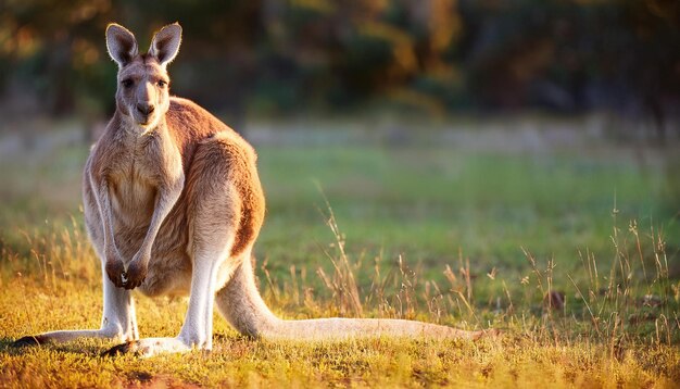 Photo closeup of a kangaroo highlighting its unique features and natural habitat