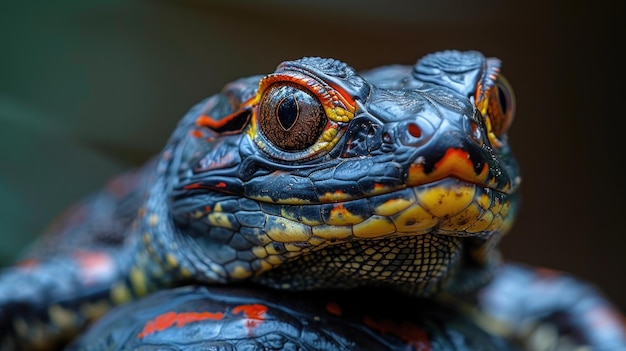 CloseUp Portrait of a Colorful Lizard