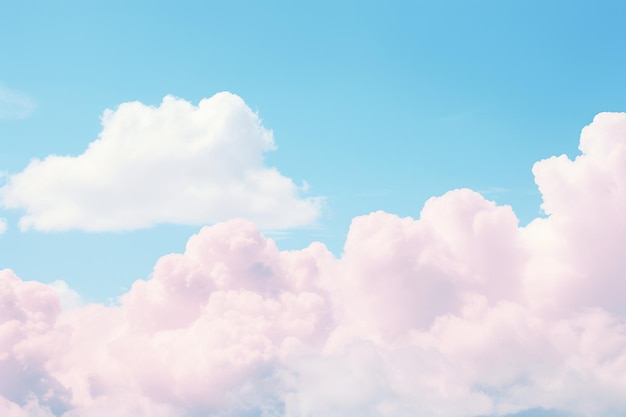 Photo clouds in the blue sky background with a pastel colored