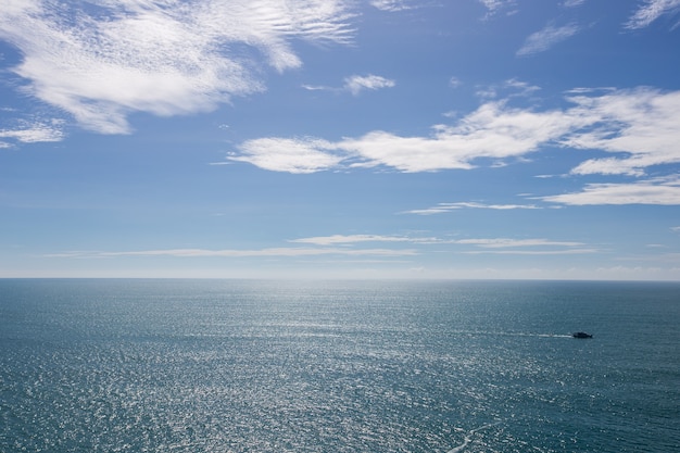 Cloudy blue sky with blue sea in summer