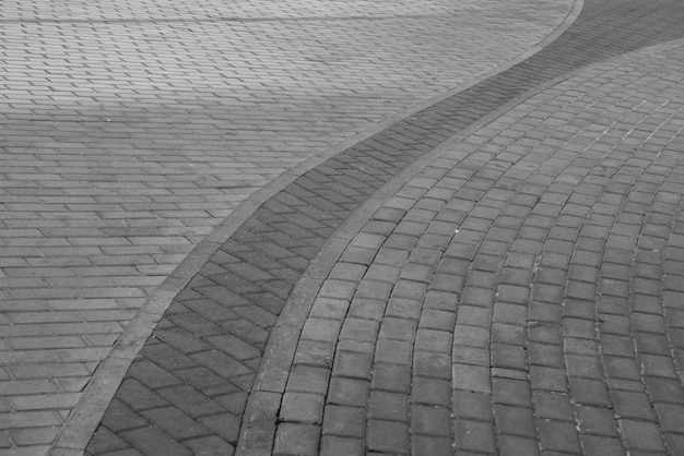 The cobblestone road in grey color