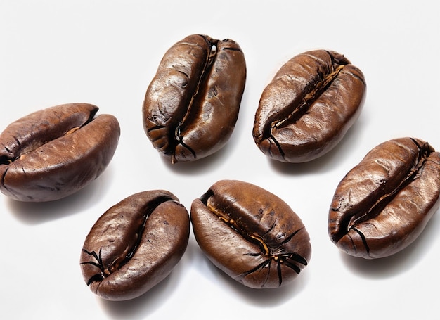 Coffe Beans On White Background Ai Generated