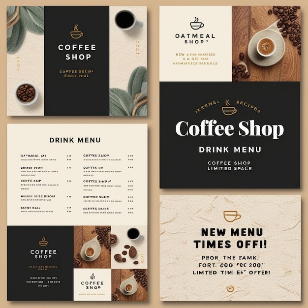 Coffee poster internet and social media promotion template Advertising advertising banner created AI