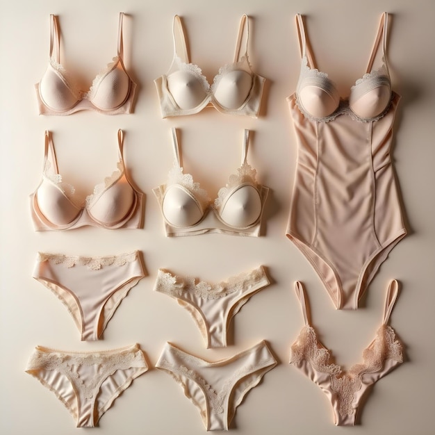 Photo a collection of bras with the number 5 on them