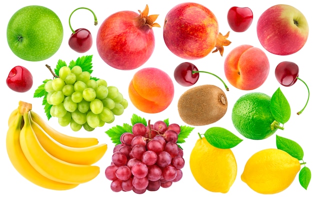 Photo collection of different fruits and berries