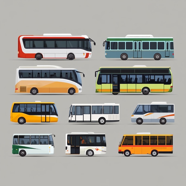 Photo collection of elements of all public vehicles