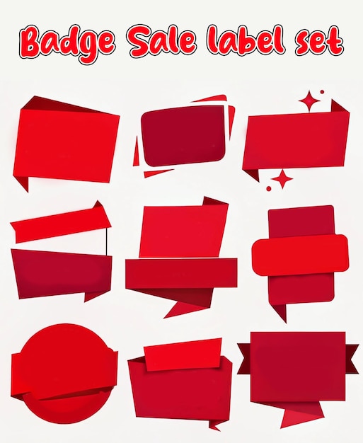 Photo collection of red paper banners with various shapes and sizes