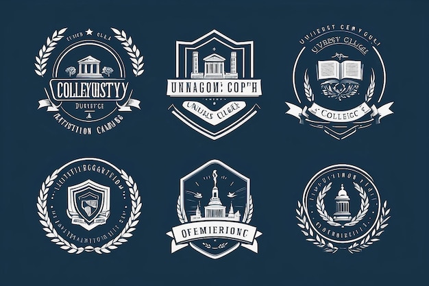 Foto modello di progettazione del logo del college illustrazione vettoriale logo del college universitario insigni emblemi segni stock vector logo del campus del college