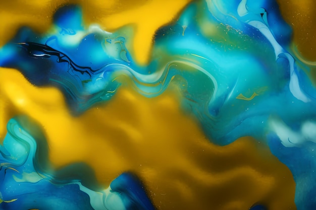 A colorful background with a blue and yellow swirls.