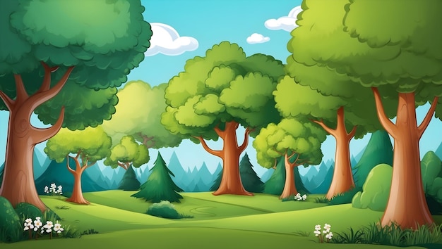 Colorful Cartoon Tree