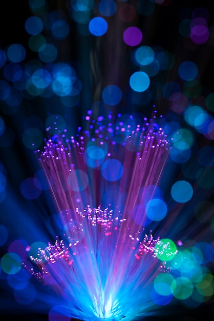 Colorful fiber lights with defocused spots