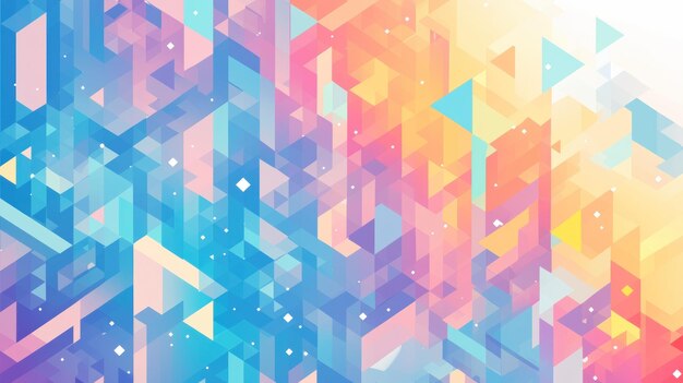 Photo the colorful isometric background features holographic prisms repeating a composition of highly