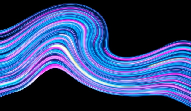 Colorful luminous lines holographic foil rainbow wave abstract texture background