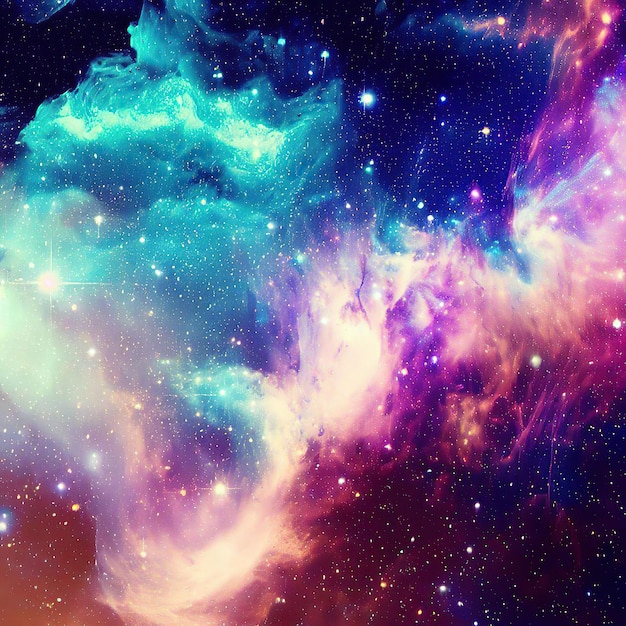 Photo a colorful nebula with stars and the word 