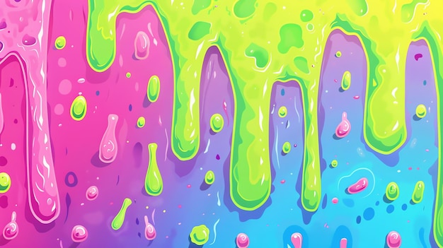 Photo colorful vector slime water drop pattern for light green background