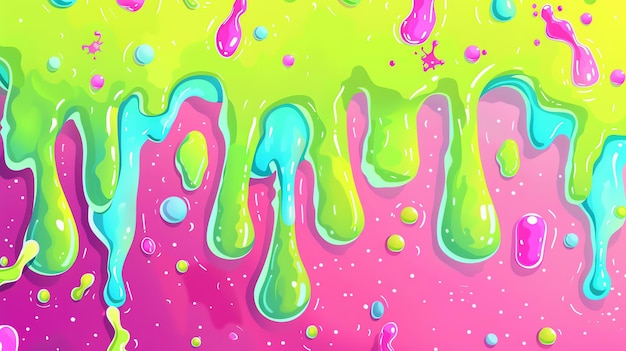 Photo colorful vector slime water drop pattern for light green background