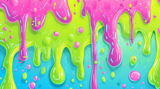 Photo colorful vector slime water drop pattern for light green background