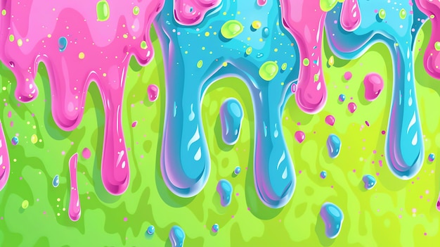 Photo colorful vector slime water drop pattern for light green background