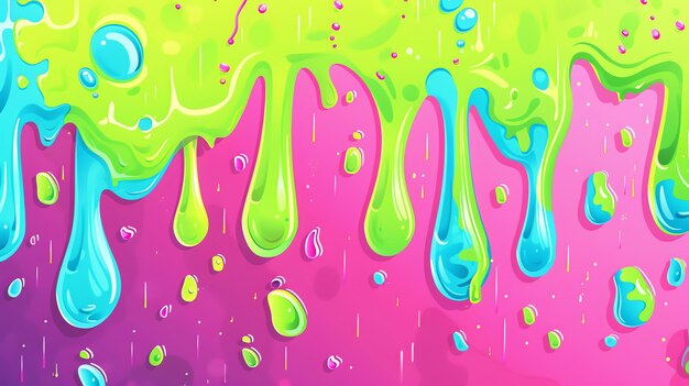 Photo colorful vector slime water drop pattern for light green background