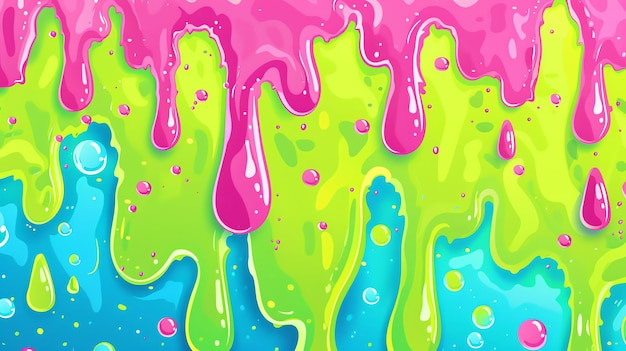 Photo colorful vector slime water drop pattern for light green background