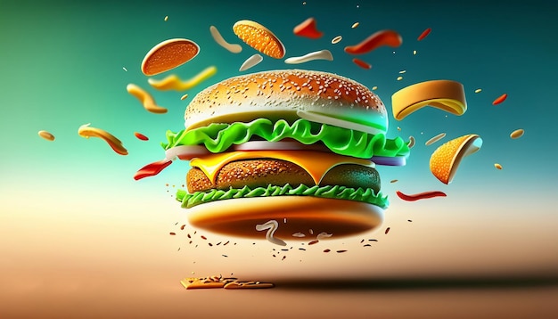 Colorrich canvas accompanies AIgenerated burger health concern