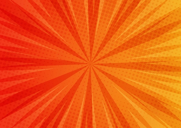 comic orange background.