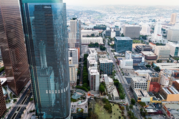 Complex aerial view of cityscape